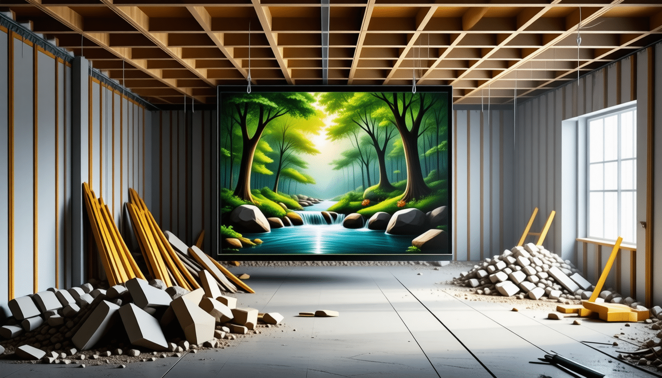 découvrez comment suspendre un tableau vivant dans une pièce en chantier pour ajouter une touche de nature à votre décoration, même en pleine rénovation. conseils pratiques et astuces pour une installation sécurisée et esthétique.
